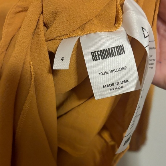 Reformation | Delancey | Mustard yellow long sleeve dress | fall | size 4 Small - Picture 7 of 9